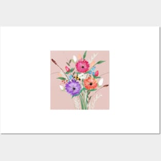 Rose Gold Floral Bouquet Posters and Art